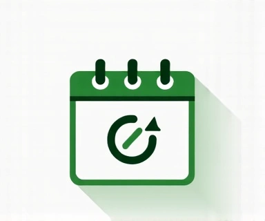 Calendario con una flecha circular, simbolizando actualizaciones periódicas.
