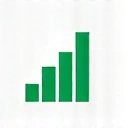 Icono de un gráfico de crecimiento que representa transferencias comerciales.